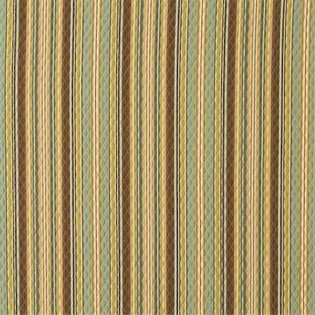 Designer Fabrics Designer Fabrics A350 52 in. Wide Blue; Green And Brown Matelasse Quilted Striped Upholstery Fabric A350